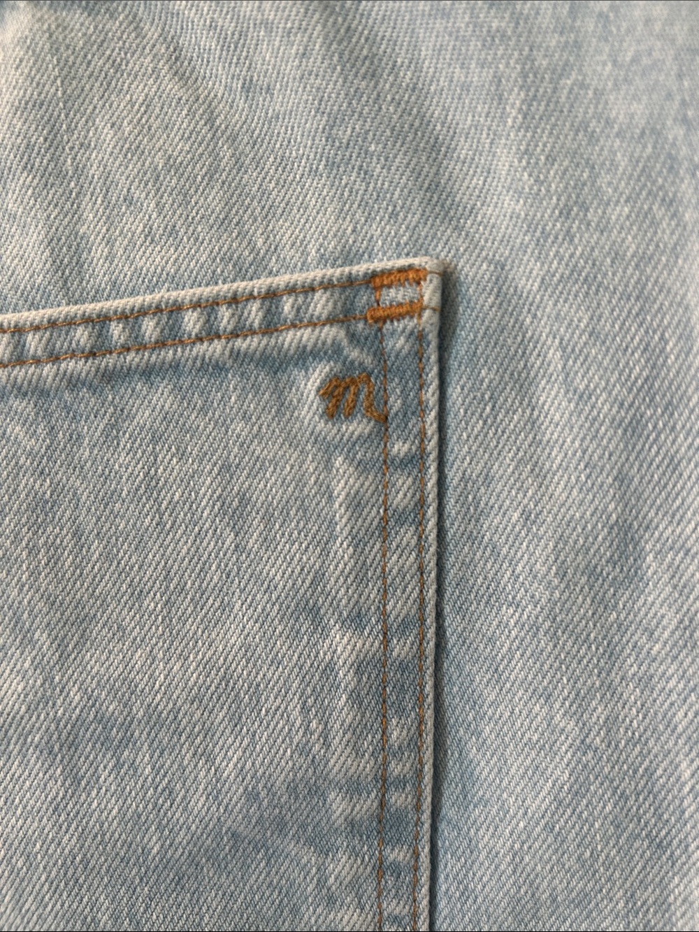 Madewell Light Blue Mom Jean High Rise  Denim Shorts Size 14W - Picture 4 of 10